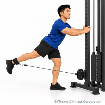 ケーブルキックバックの開始姿勢