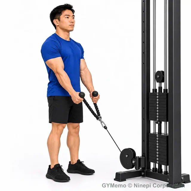 ケーブルハンマーカールの開始姿勢
