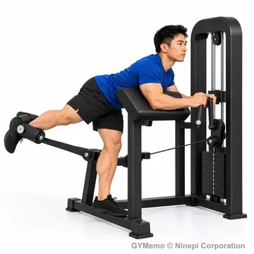 グルートキックバックマシンの開始姿勢