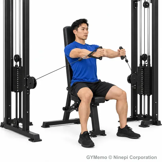 シーテッド・ケーブルチェストプレスの動作